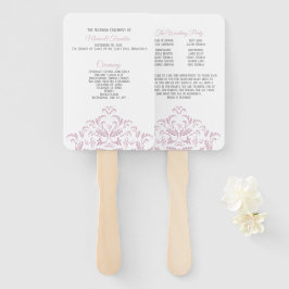 Rosa und grau-elegante Damaskus-Hochzeitslüfter Fächer