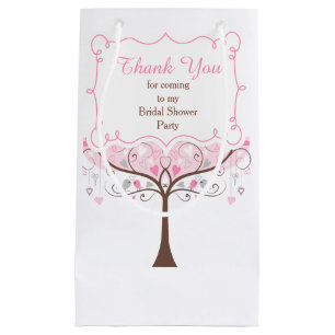 Rosa und Grau Florale Vogel Hochzeitsdusche Danke Kleine Geschenktüte