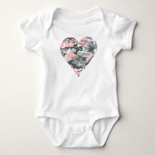 Rosa und Grau Tarnmuster, Militär, Armee Baby Strampler