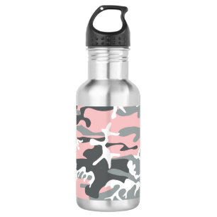 Rosa und Grau Tarnmuster, Militär, Armee Edelstahlflasche