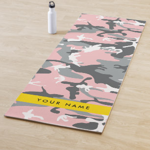 Rosa und Grau Tarnung Ihren Namen personalisieren Yogamatte