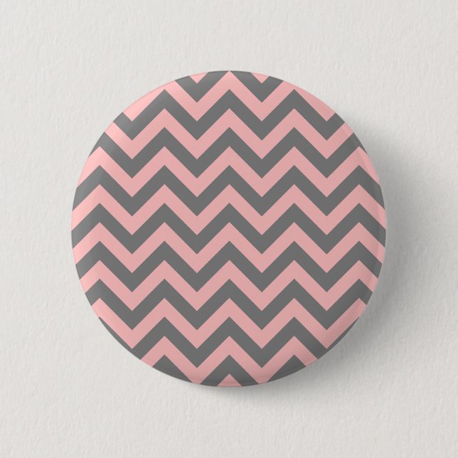 Rosa und Grau Zigzag Button (Vorderseite)