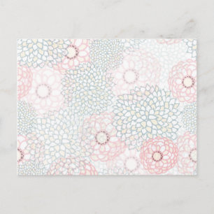 Rosa und graue Blume Burst Design Postkarte