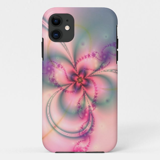 Rosa und graue Blume Case-Mate iPhone Hülle (Rückseite)
