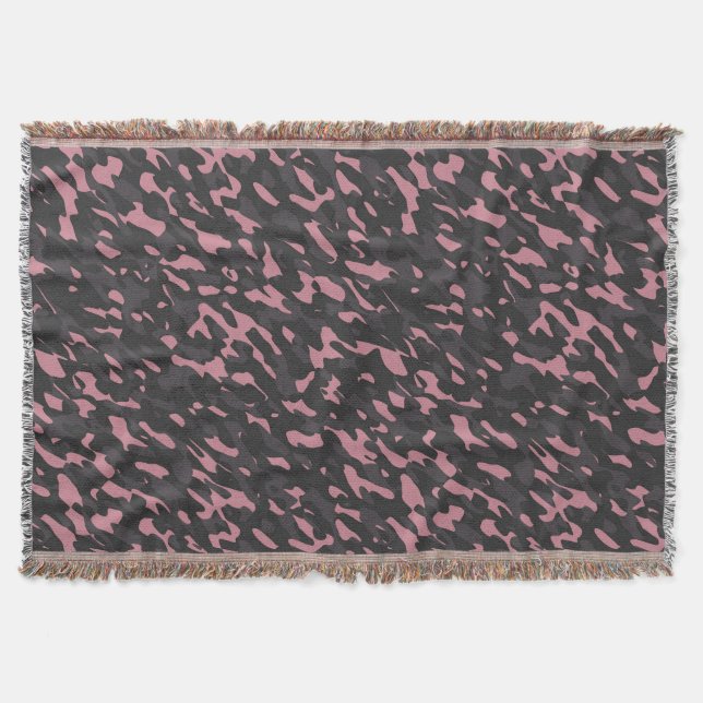 rosa und graue Camouflage abstrakt Decke (Vorderseite)