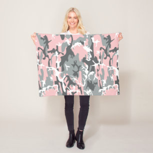 Rosa und graue Camouflage, Militär, Armee Fleecedecke