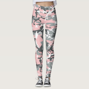 Rosa und graue Camouflage, Militär, Armee Leggings