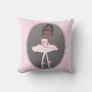 Rosa und Graue Couture Dunkles Ballerina Mädchenzi Kissen