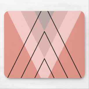 Rosa und graue Dreiecke auf rosa Untergrund Mousepad