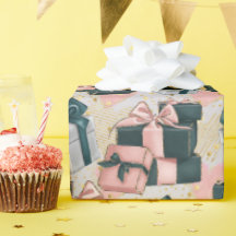 Rosa und graue Hübsche Wrapped Presets Birthday