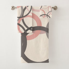 Rosa und graue Kreise Badhandtuch Set