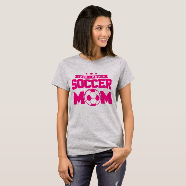 Rosa und graue Mama für Proud-Fußball T-Shirt (Vorne ganz)