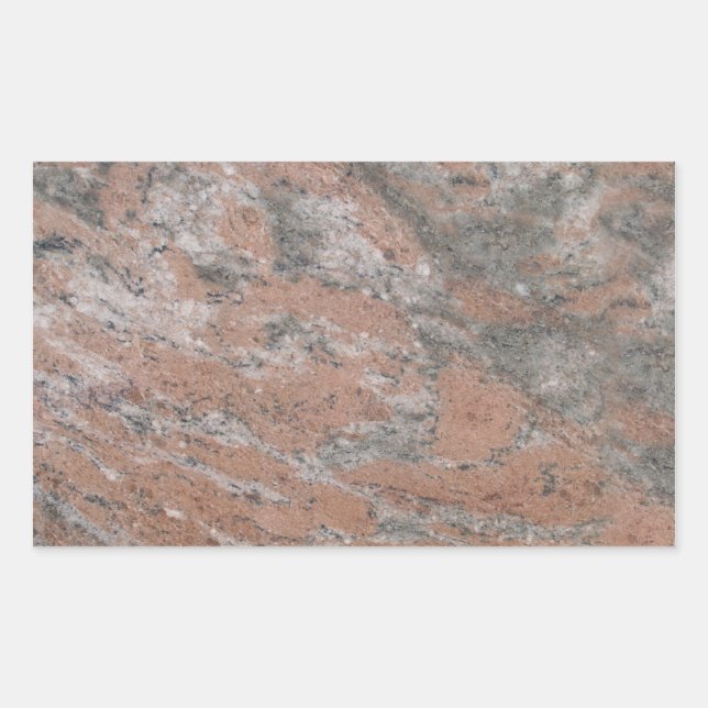 Rosa und graue Marmorkleber Rechteckiger Aufkleber (Vorderseite)