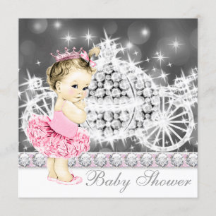 Rosa und Graue Prinzessin Ballerina Tutu Baby Show Einladung