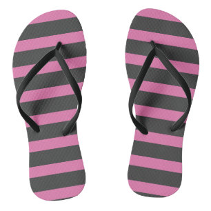 Rosa und graue Streifen Flip Flops