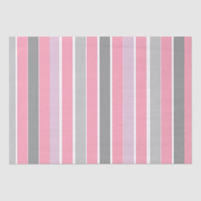 Rosa und graue Streifen Seidenpapier (Vorderseite)
