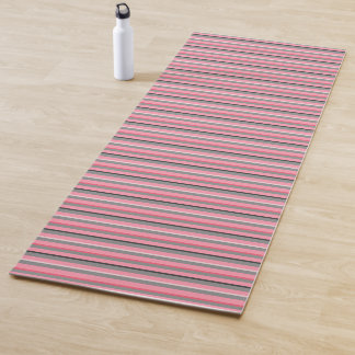 Rosa und graue Streifen Yogamatte