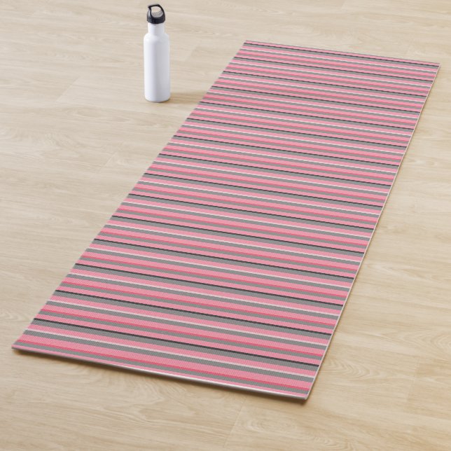 Rosa und graue Streifen Yogamatte (Beispiel)