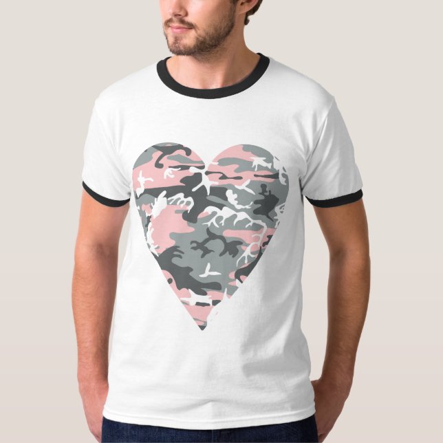 Rosa und Graue Tarnung, Militär, Armee T-Shirt (Vorderseite)
