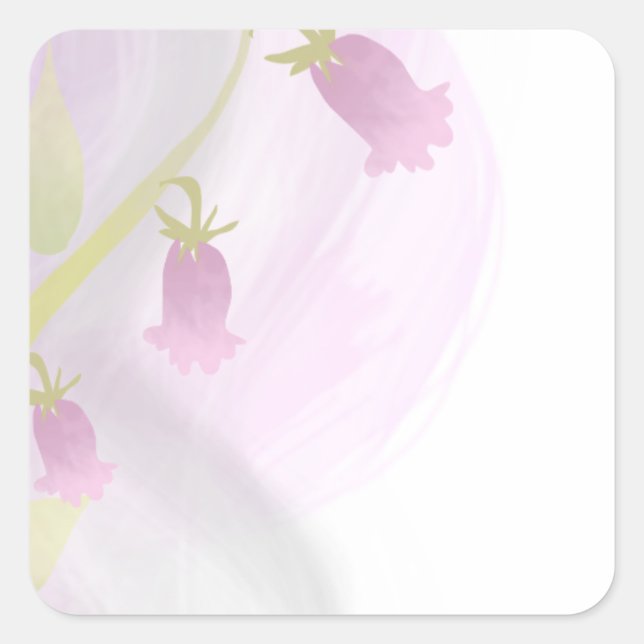 Rosa und graue Wasserfarbenwäsche Quadratischer Aufkleber (Vorderseite)