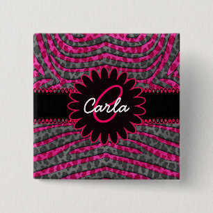 Rosa und grauer Leopard-Druck in den Button