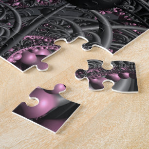 rosa und graues 3D-Fraktal
