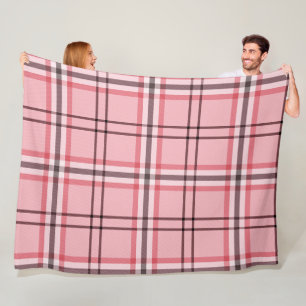 Rosa und graues Karomuster Mode Fleecedecke