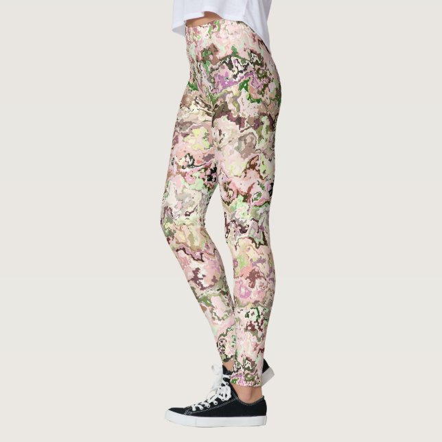 rosa und grün Abstrakt Leggings (Links)