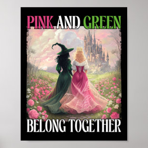Rosa und Grün gehören zusammen mit Halloween Wom Poster