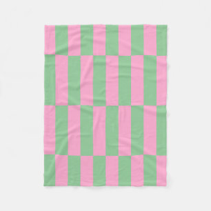 Rosa und grün gestreiftes geometrisches Muster Fleecedecke