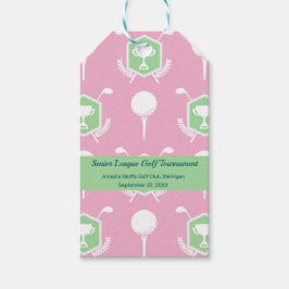 Rosa und Grün - Golf Party Geschenkanhänger