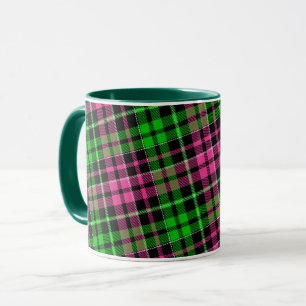 Rosa und grün kariert Tartan Schwarz  Tasse