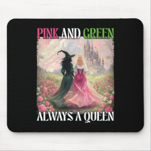 Rosa und Grün sind immer eine Queen-Hexenkuh Mousepad