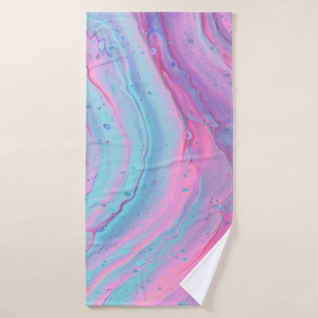 Rosa und grüne abstrakte Kunst Badehandtuch (Badehandtuch)