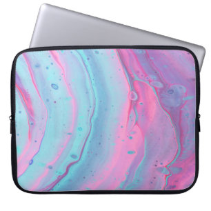 Rosa und grüne abstrakte Kunst Laptopschutzhülle