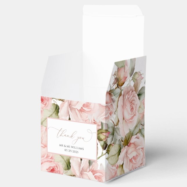 Rosa und Grüne Blätter Hochzeitsgürtel Geschenkschachtel (Geöffnet)
