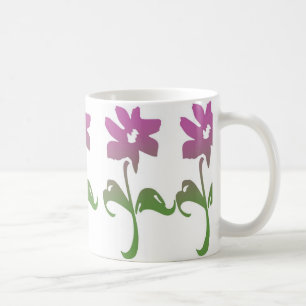 Rosa und grüne Blume Tasse