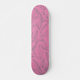 Rosa und grüne botanische skateboard
