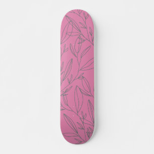 Rosa und grüne botanische skateboard