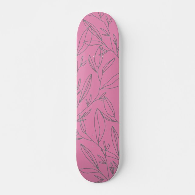 Rosa und grüne botanische skateboard (Vorne)