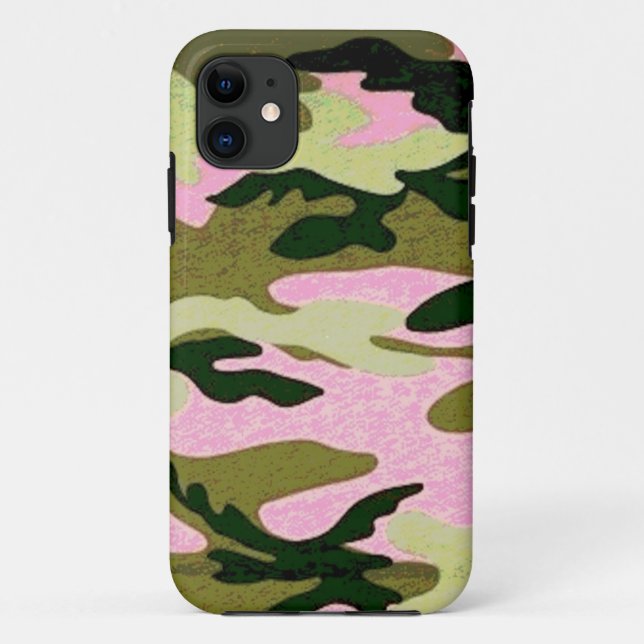 Rosa und grüne Camoflaume Case-Mate iPhone Hülle (Rückseite)