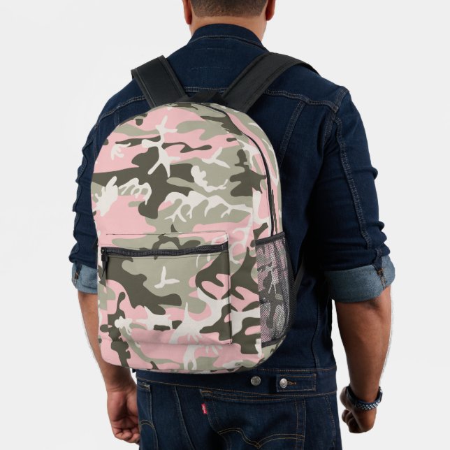 Rosa und grüne Camouflage, Militär, Armee Bedruckter Rucksack (Insitu (Modell))