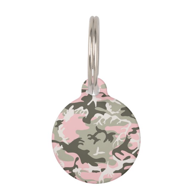 Rosa und grüne Camouflage, Militär, Armee Haustiermarke (Vorderseite)