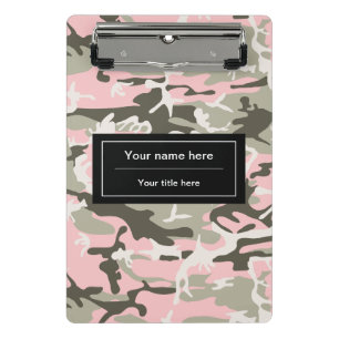 Rosa und grüne Camouflage, Militär, Armee Mini Klemmbrett