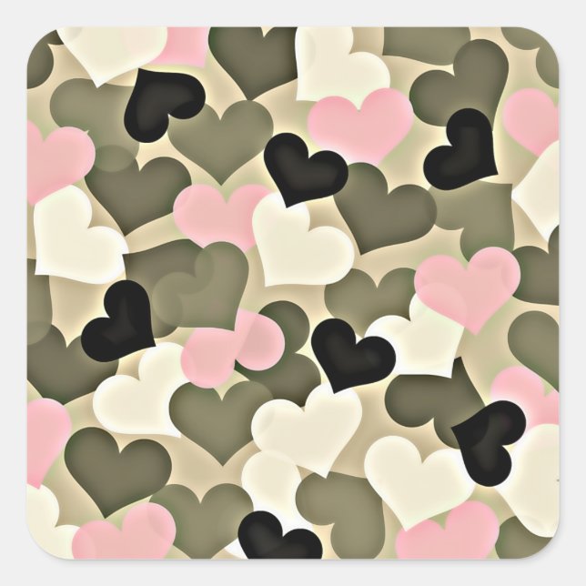 Rosa und grüne Camouflage tragen Sticker (Vorderseite)
