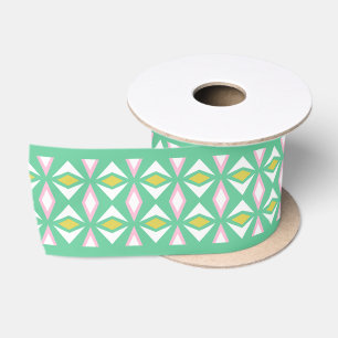 Rosa und grüne Diamant-Satin-Ribbon Satinband
