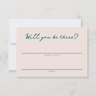 Rosa und grüne einfache RSVP-Karte RSVP Karte