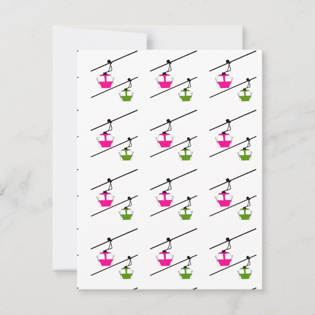 Rosa und grüne Ferienkarte Feiertagskarte (Vorderseite)
