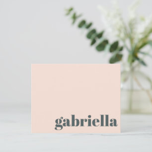 Rosa und grüne fette Typografie Personalisierter N Mitteilungskarte