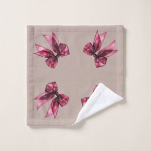 Rosa und grüne florale Weihnachten mit Beeren Badhandtuch Set
